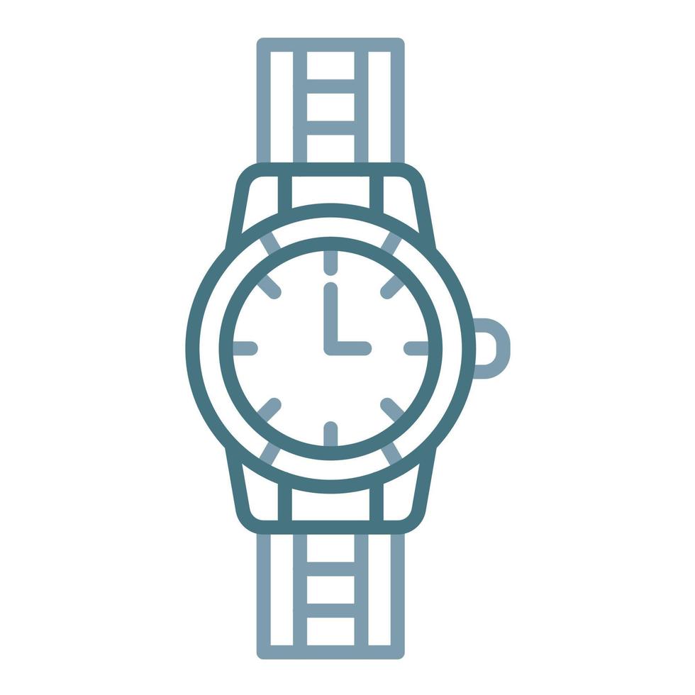 línea de reloj de pulsera icono de dos colores vector