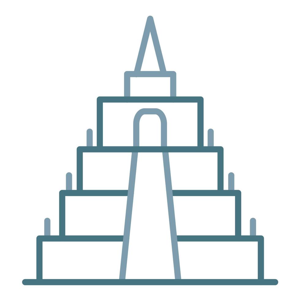 Borobudur Line Two Color Icon vector
