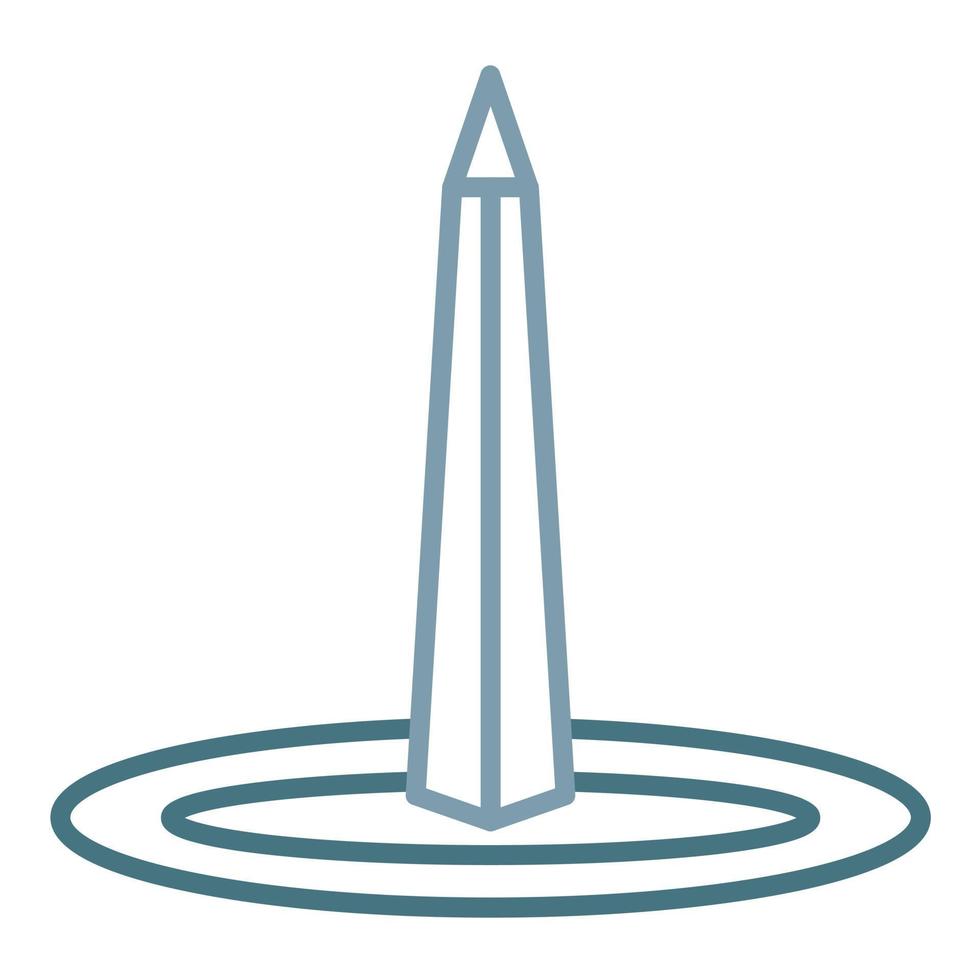 obelisco de buenos aires línea icono de dos colores vector