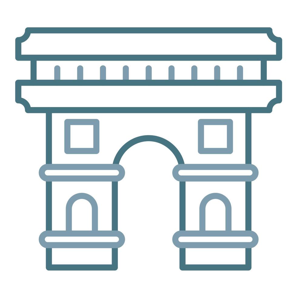 Arc De Triomphe Line Two Color Icon vector