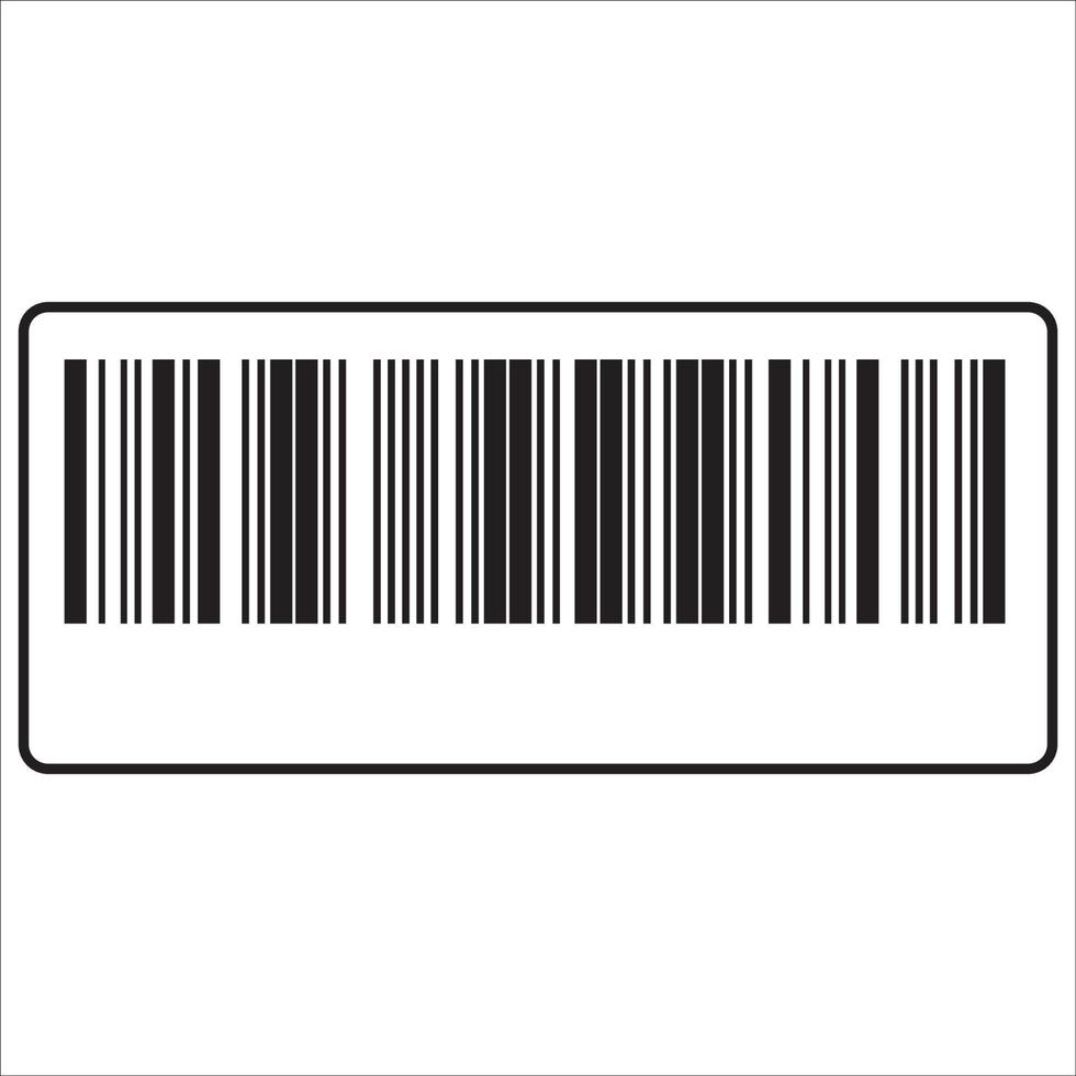 Barcode black and white box icon vector