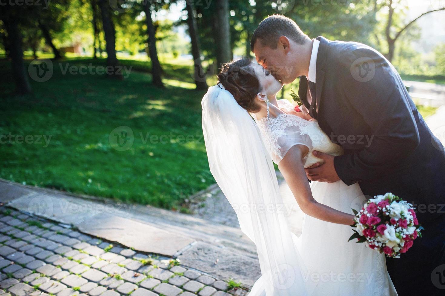 Portrait of wedding couple photo