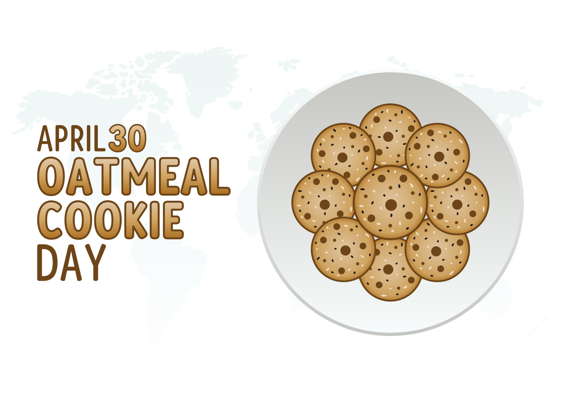 vector graphic of oatmeal cookie day good for national oatmeal cookie