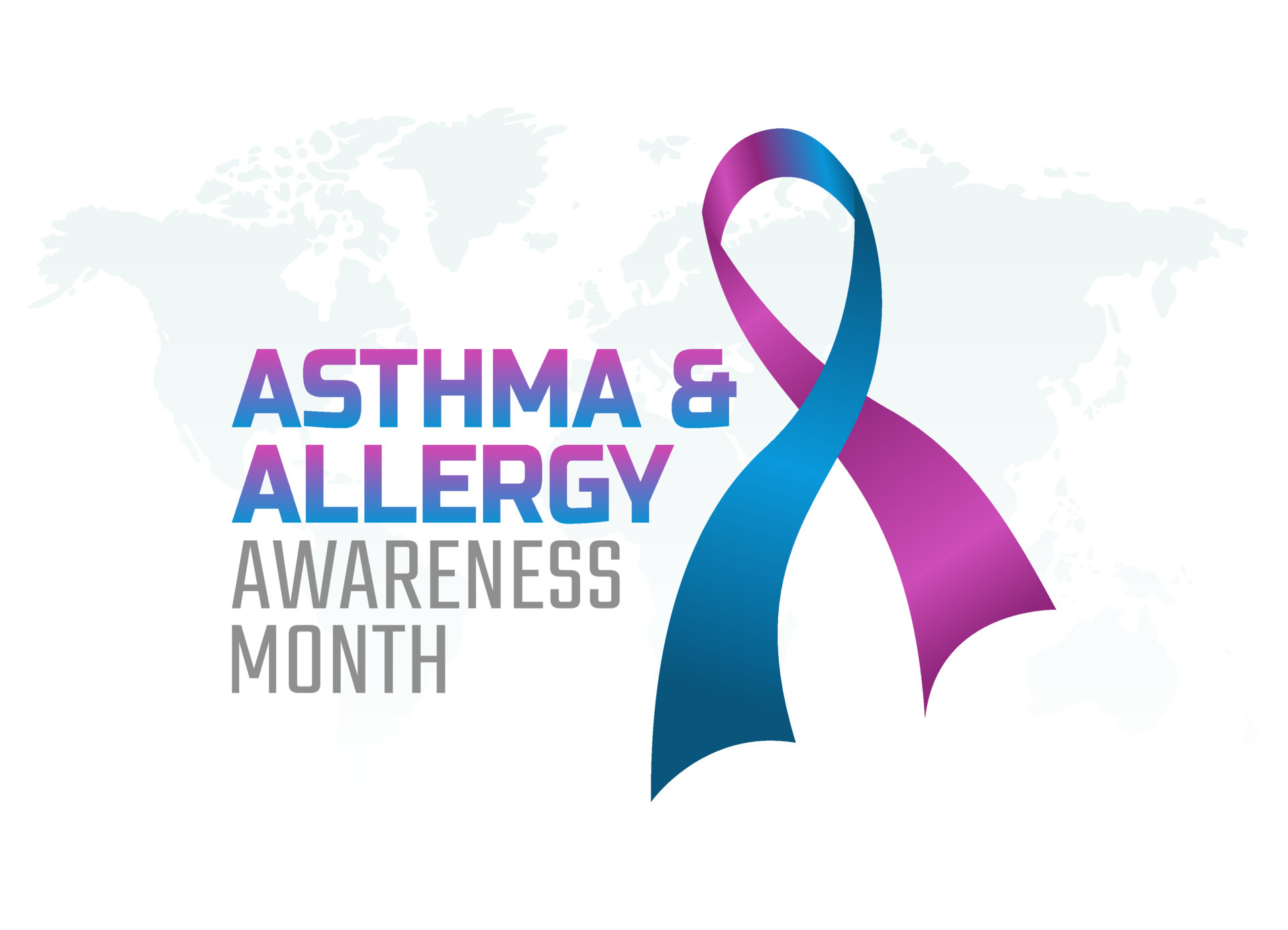 vector graphic of asthma and allergy awareness month good for asthma