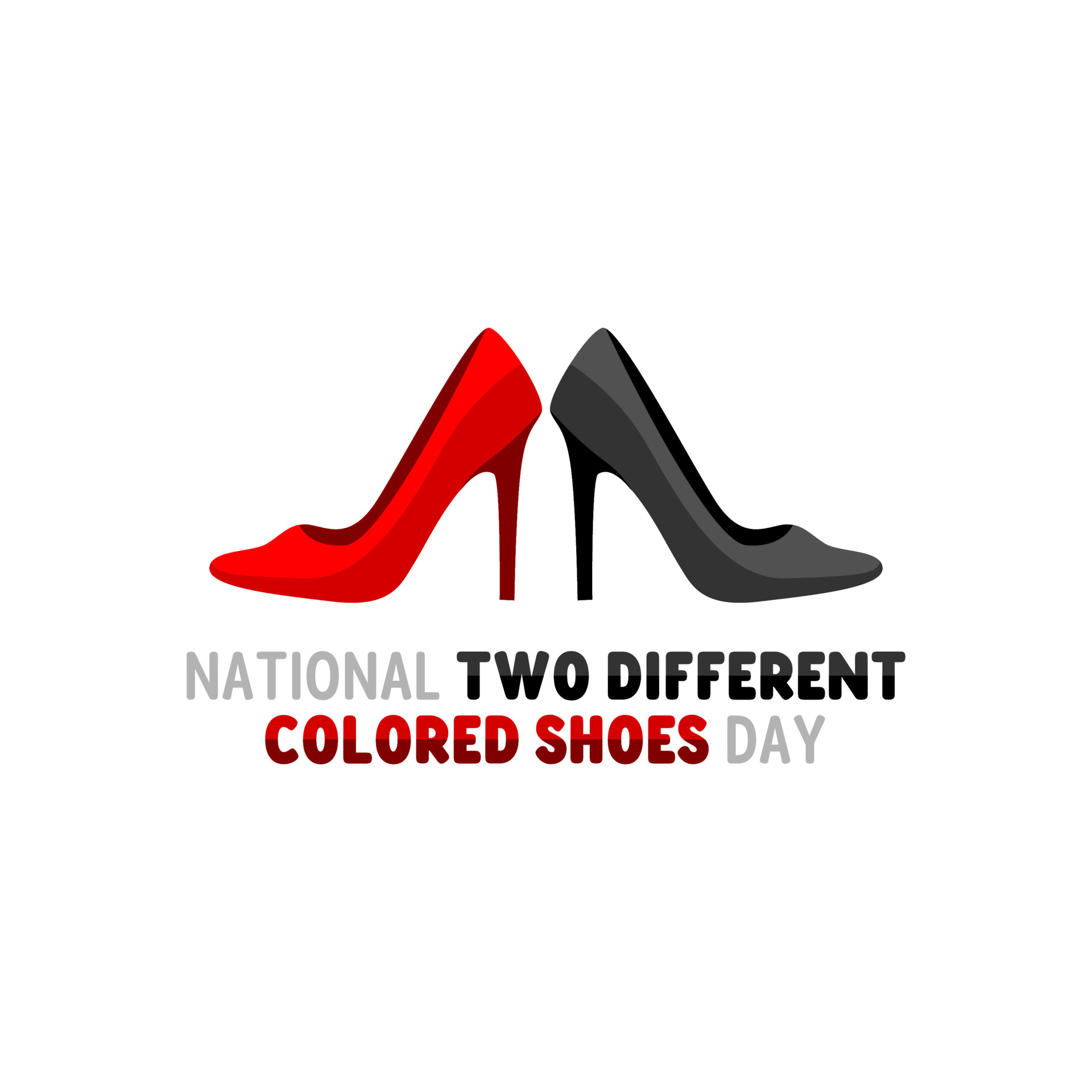 vector graphic of national two different colored shoes day good for