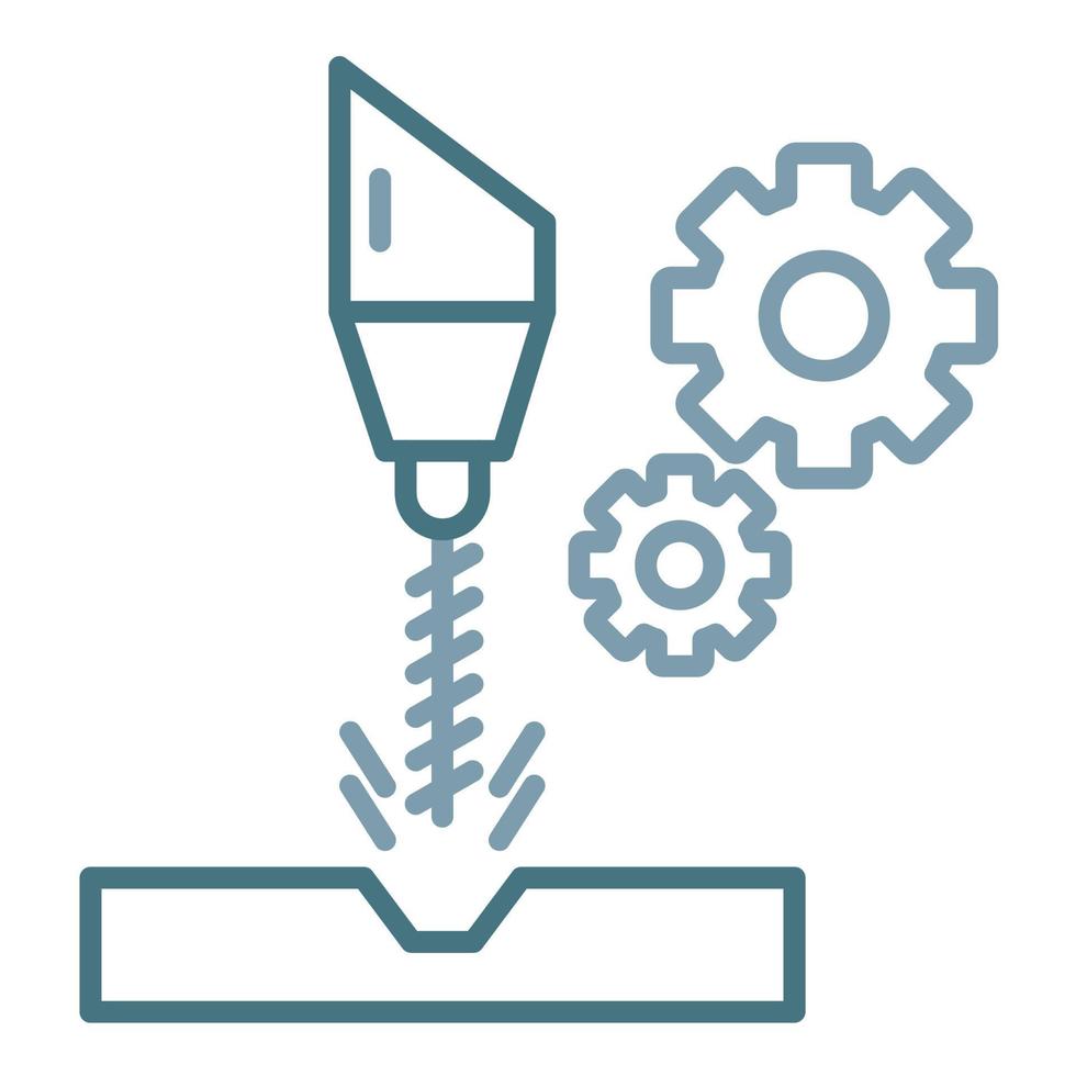 Cnc Machine Line Two Color Icon vector