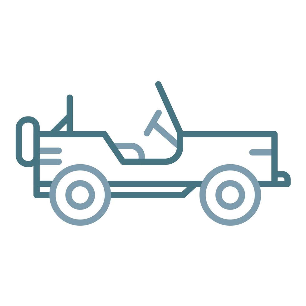 Army Car Line Two Color Icon vector