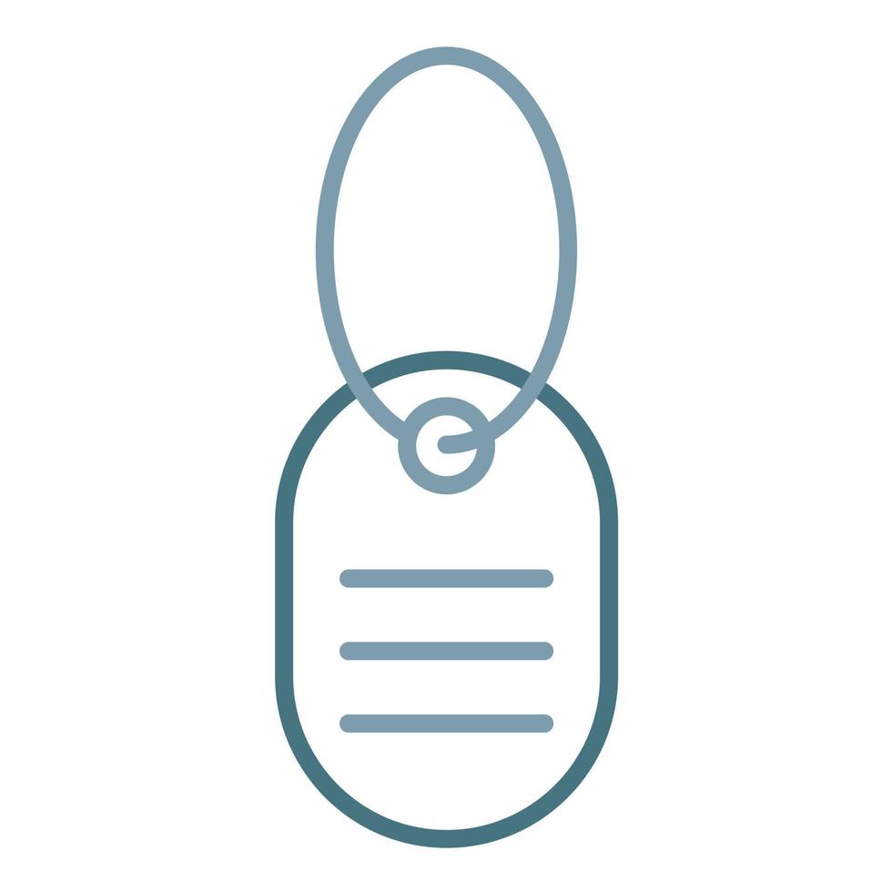 Army Dog Tag Line Two Color Icon vector
