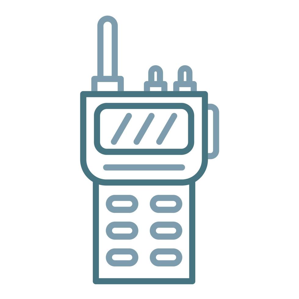 walkie talkie línea icono de dos colores vector