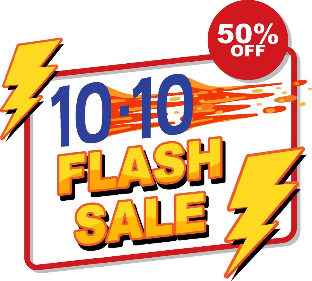 10.10 Flash Sale up to 50 off banner vector