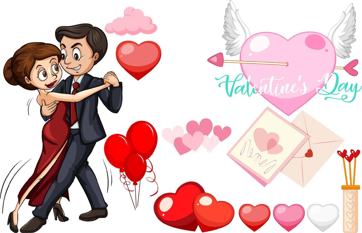 Valentine theme with couple dancing vector