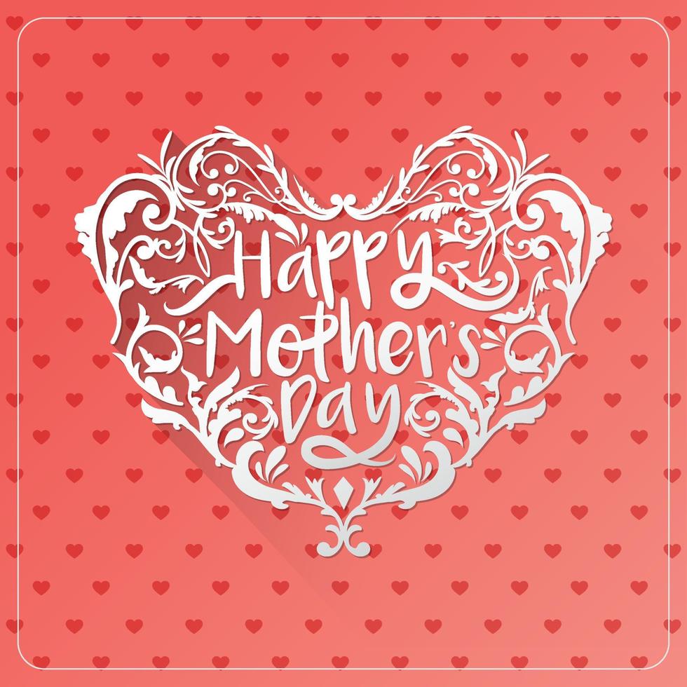 Happy Mother Day Typographical Design Card With Red gradient background vector