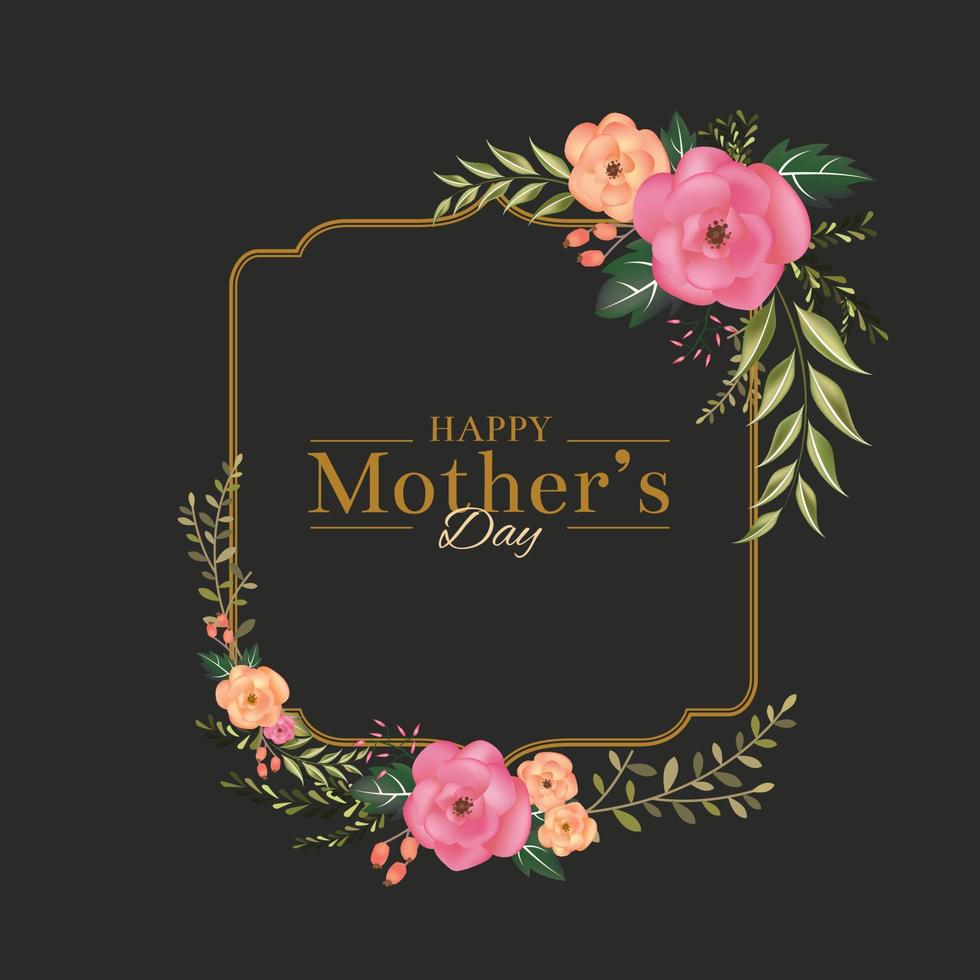 la tarjeta de felicitación del día de la madre feliz, la acuarela, las flores florales se pueden utilizar como tarjeta de invitación para bodas, cumpleaños y otros antecedentes festivos y de verano vector