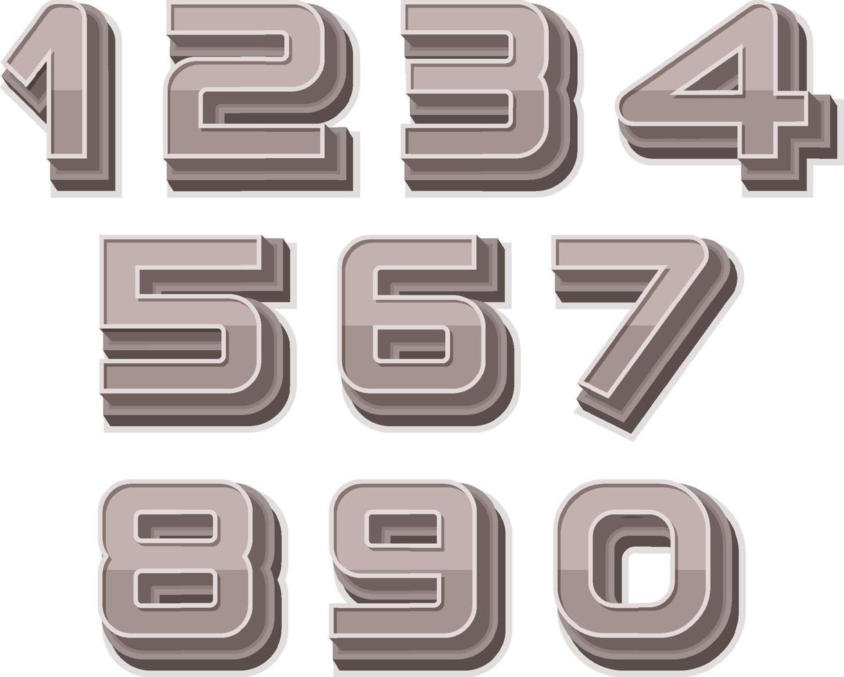 Gray number style on white background vector