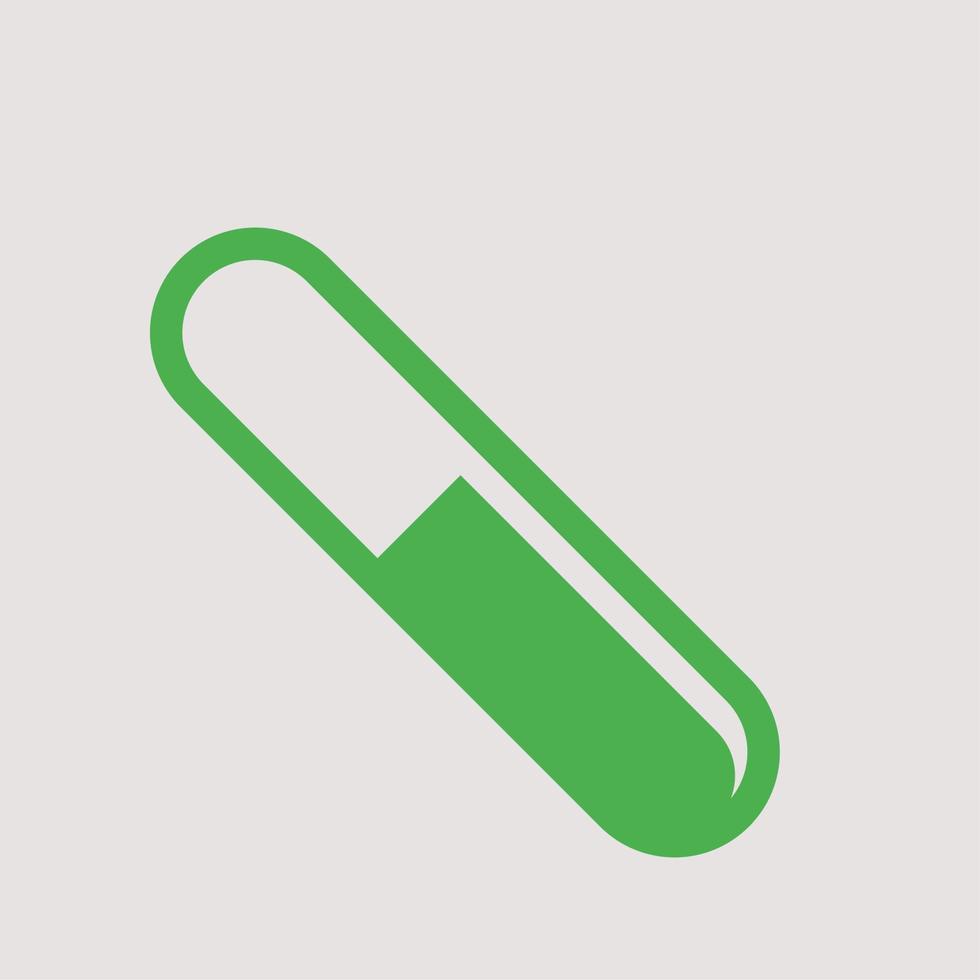 Capsule green outline icon logo illustration. Suitable for health and medical article vector