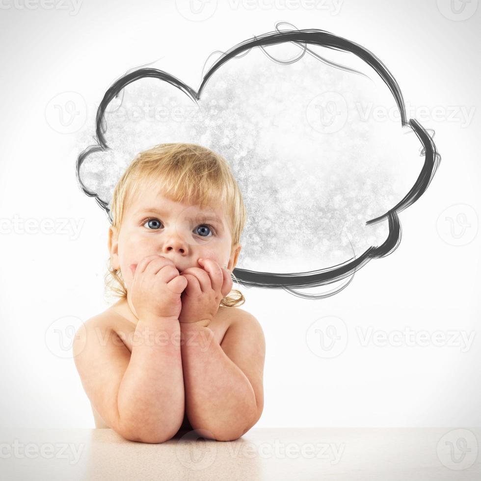 Portrait of a cute little girl, isolated photo