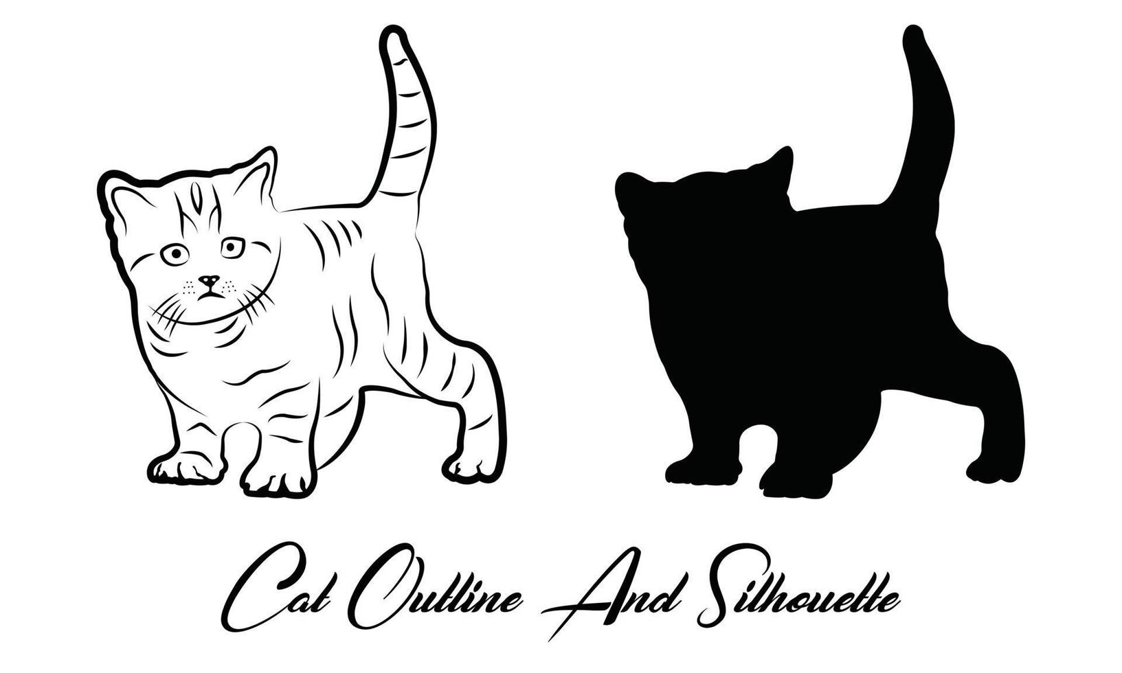 Cat Silhouette, set vector Animals Icons