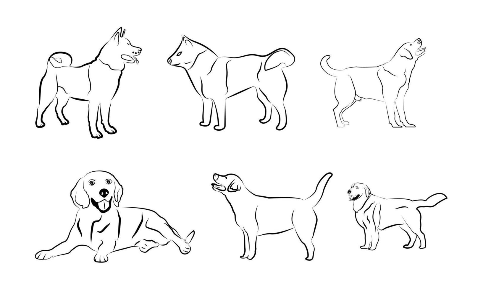 icono de contorno de perro. ilustración vectorial de mascotas. símbolo canino aislado. vector