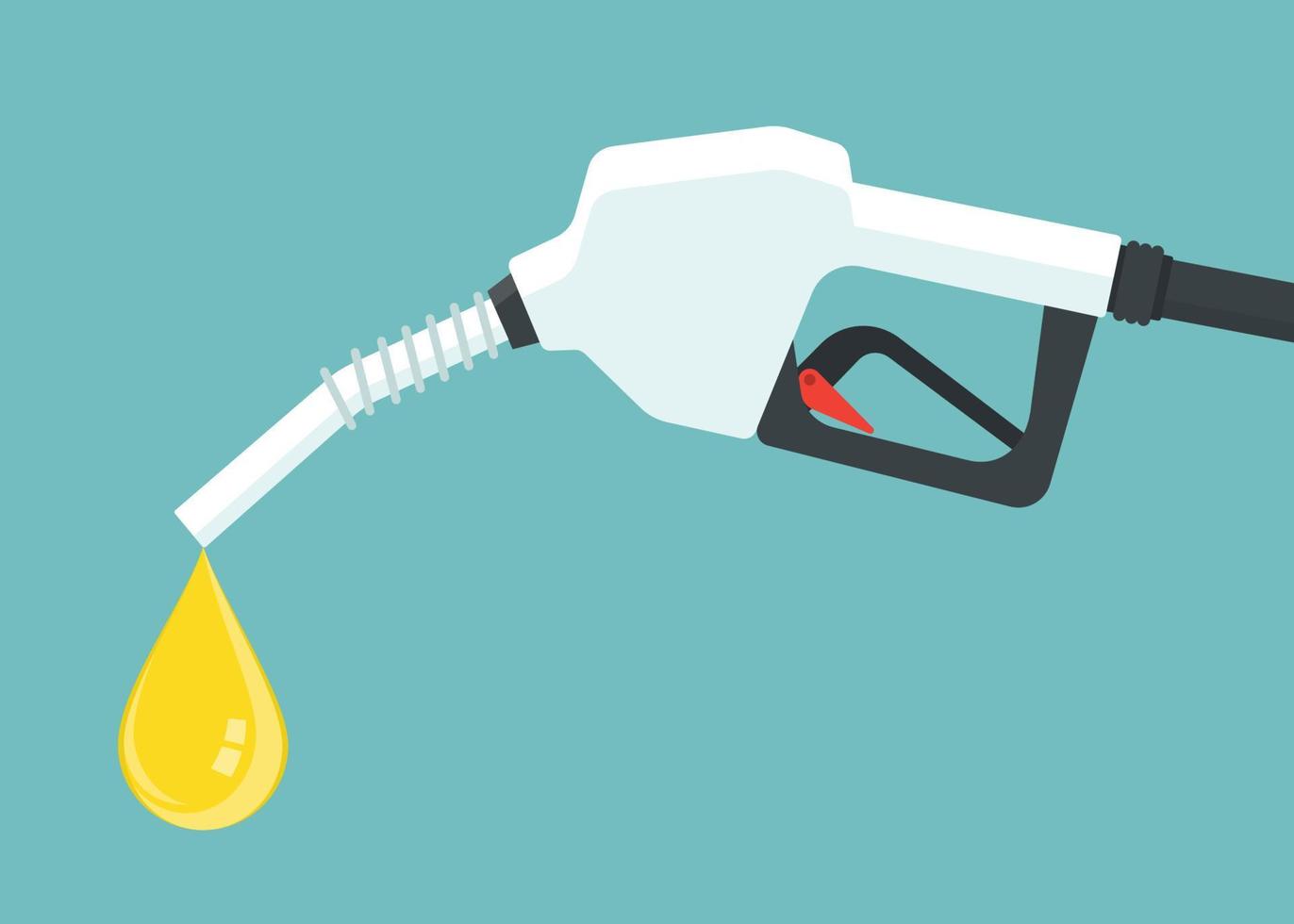 Gasoline pump nozzle with oil dripping. Vector illustration