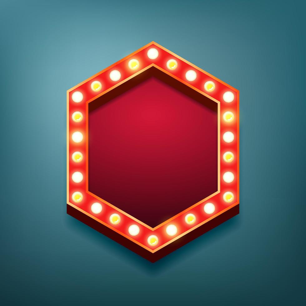 Retro vintage light bulbs frame. Vector illustration