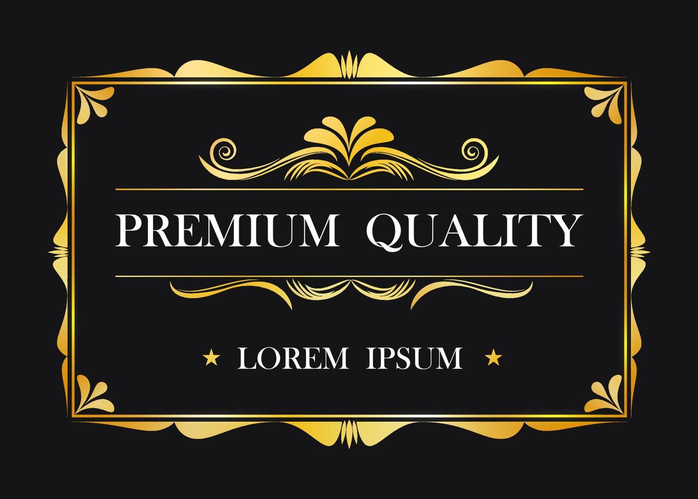 Premium quality. Certification card frame template. Vintage retro luxury design. Vector illustration