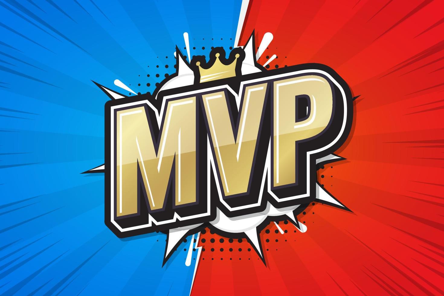 Most Valuable Player, MVP poster comic speech bubble. Vector illustration