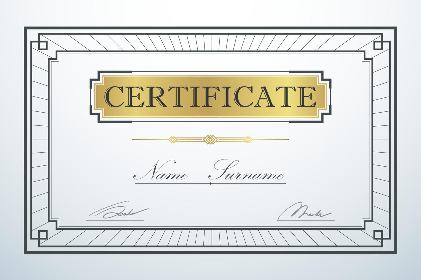 Certificate card frame template guide burst design. Vintage luxury design. Vector illustration