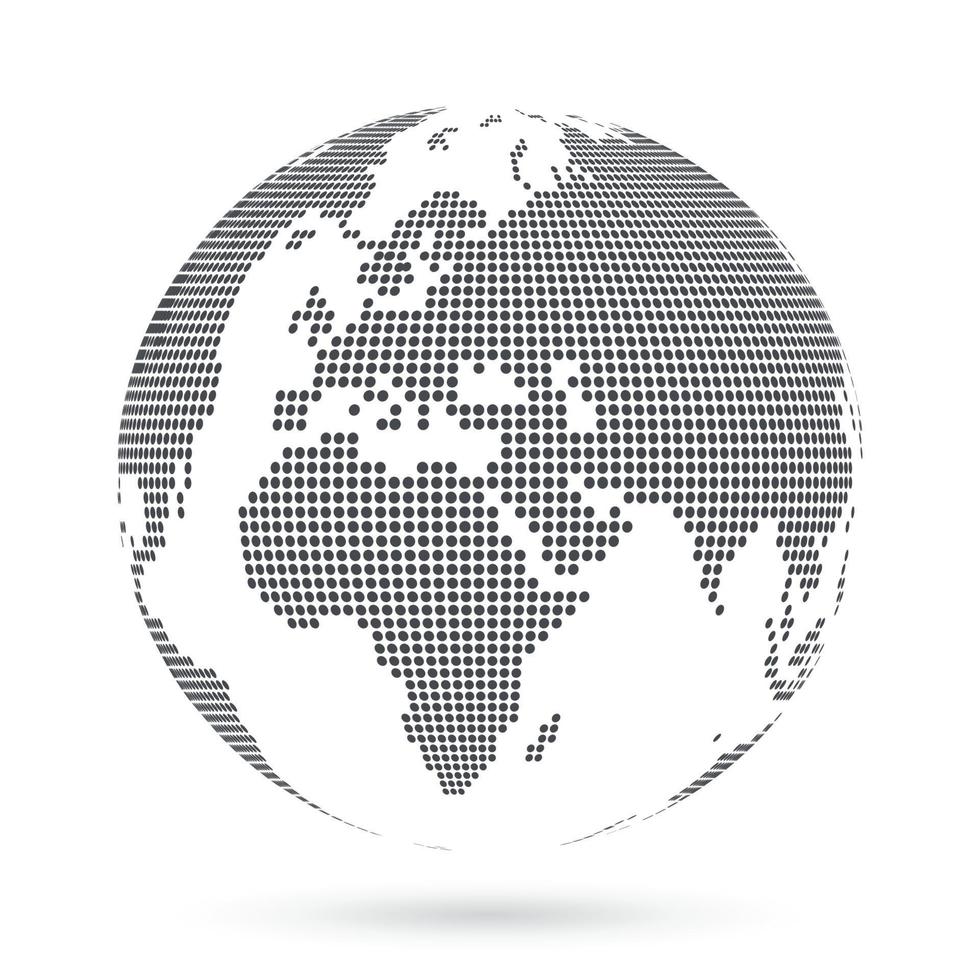forma de globo, mapa mundial creado a partir de puntos. ilustración vectorial vector