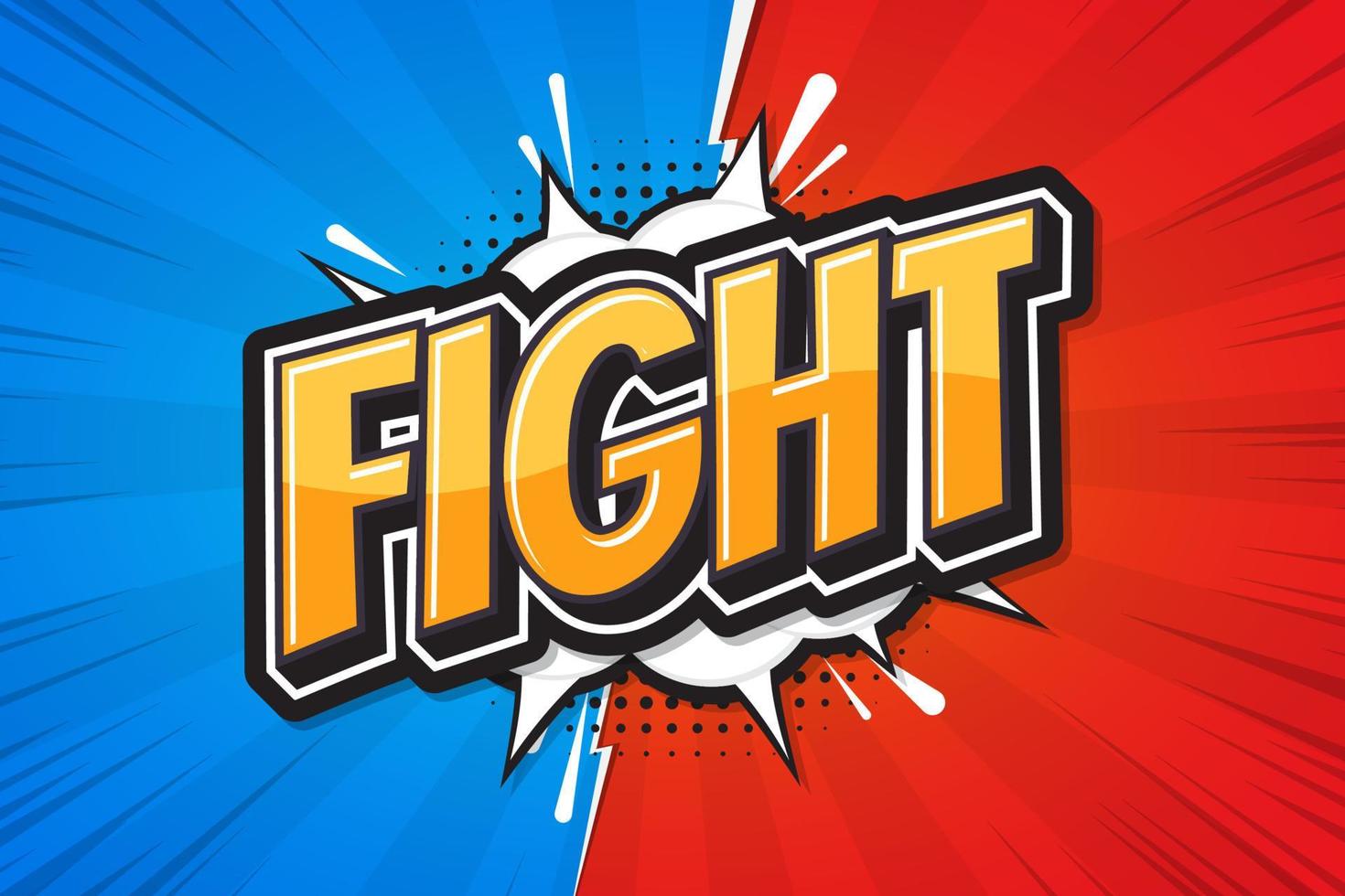 Fight background poster comic speech bubble. Vector illustration