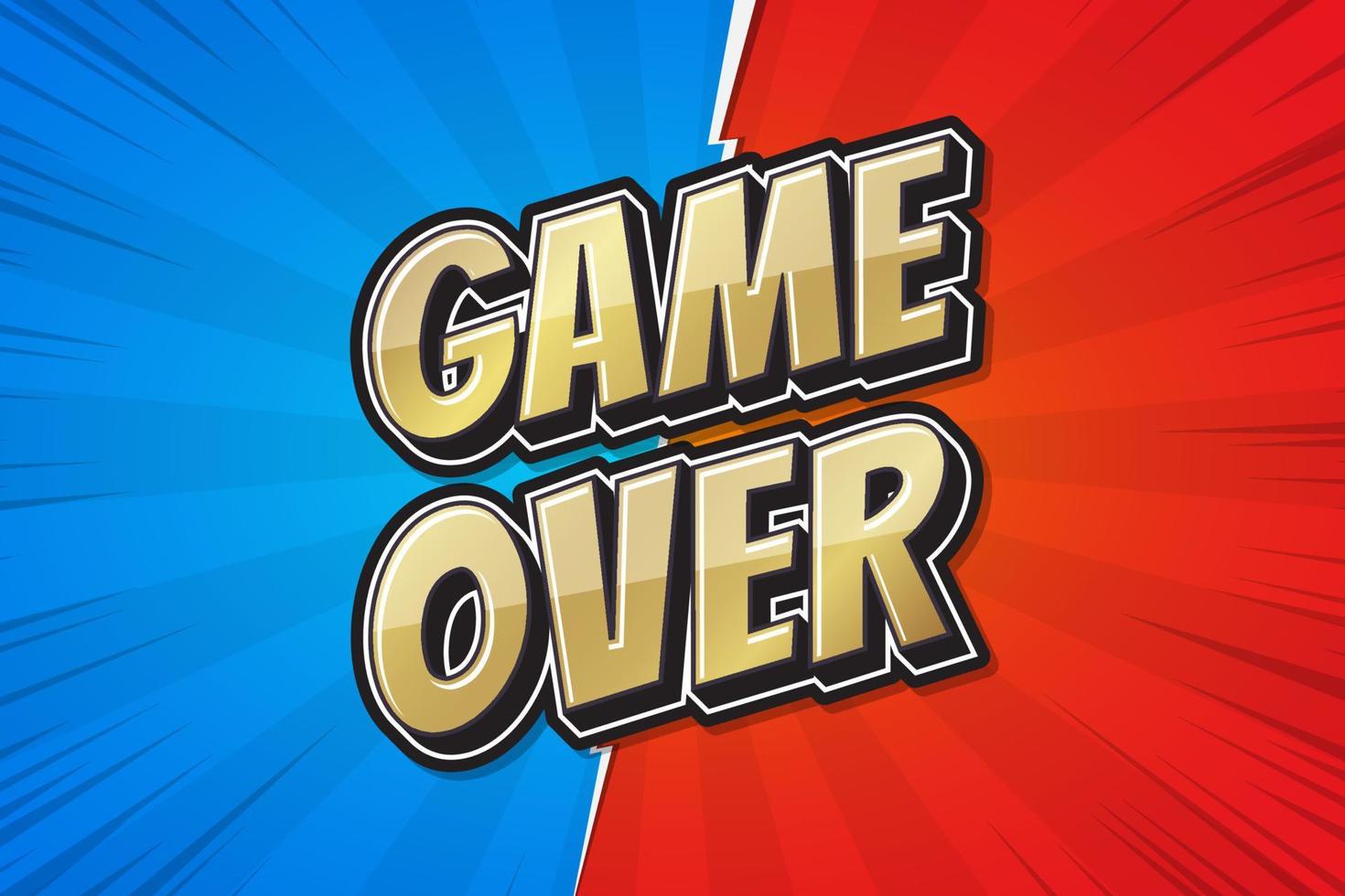 Game over, poster comic speech bubble graphic design. Vector illustration