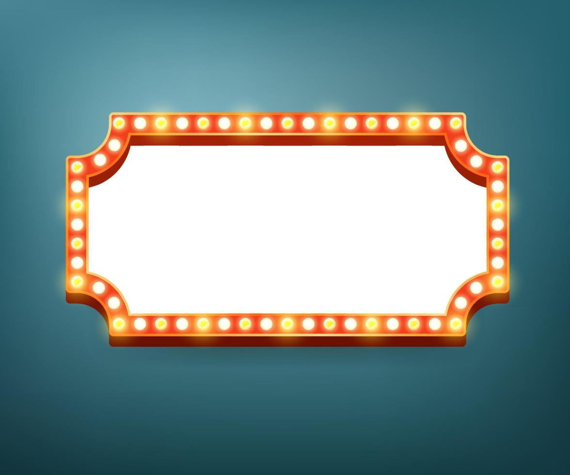Retro vintage light frame. Vector illustration