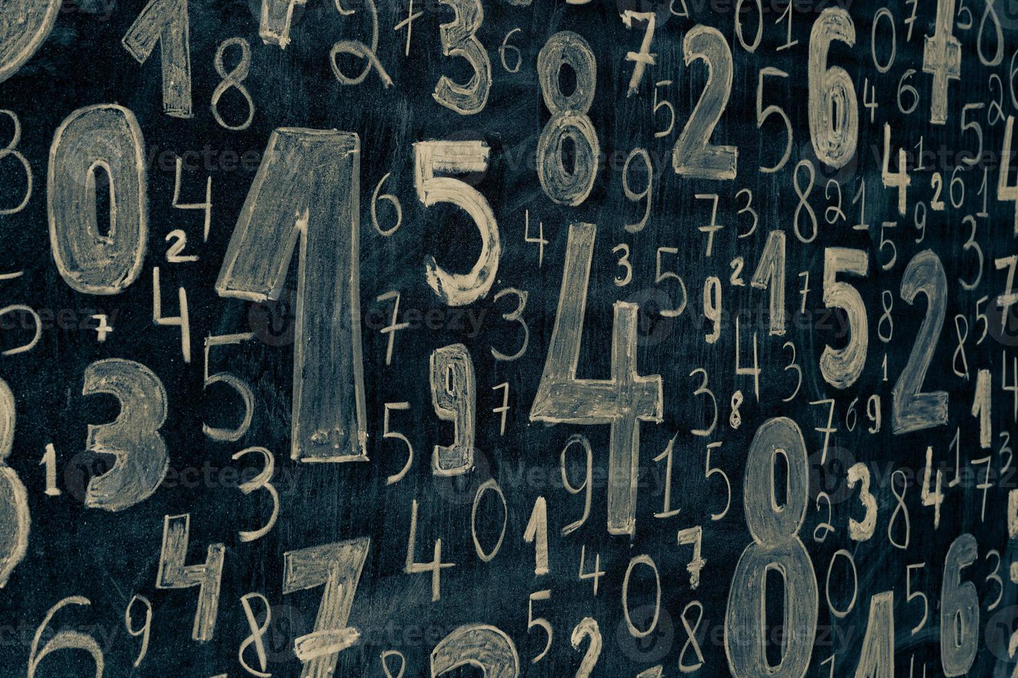 Background of numbers. from zero to nine. Numbers texture. Finance data concept. Mathematic. Seamless pattern with numbers. financial crisis concept. Business success. photo