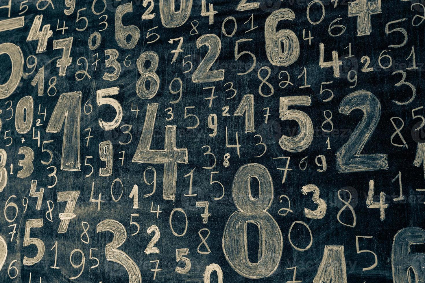 Background of numbers. from zero to nine. Numbers texture. Finance data concept. Mathematic. Seamless pattern with numbers. financial crisis concept. Business success. photo