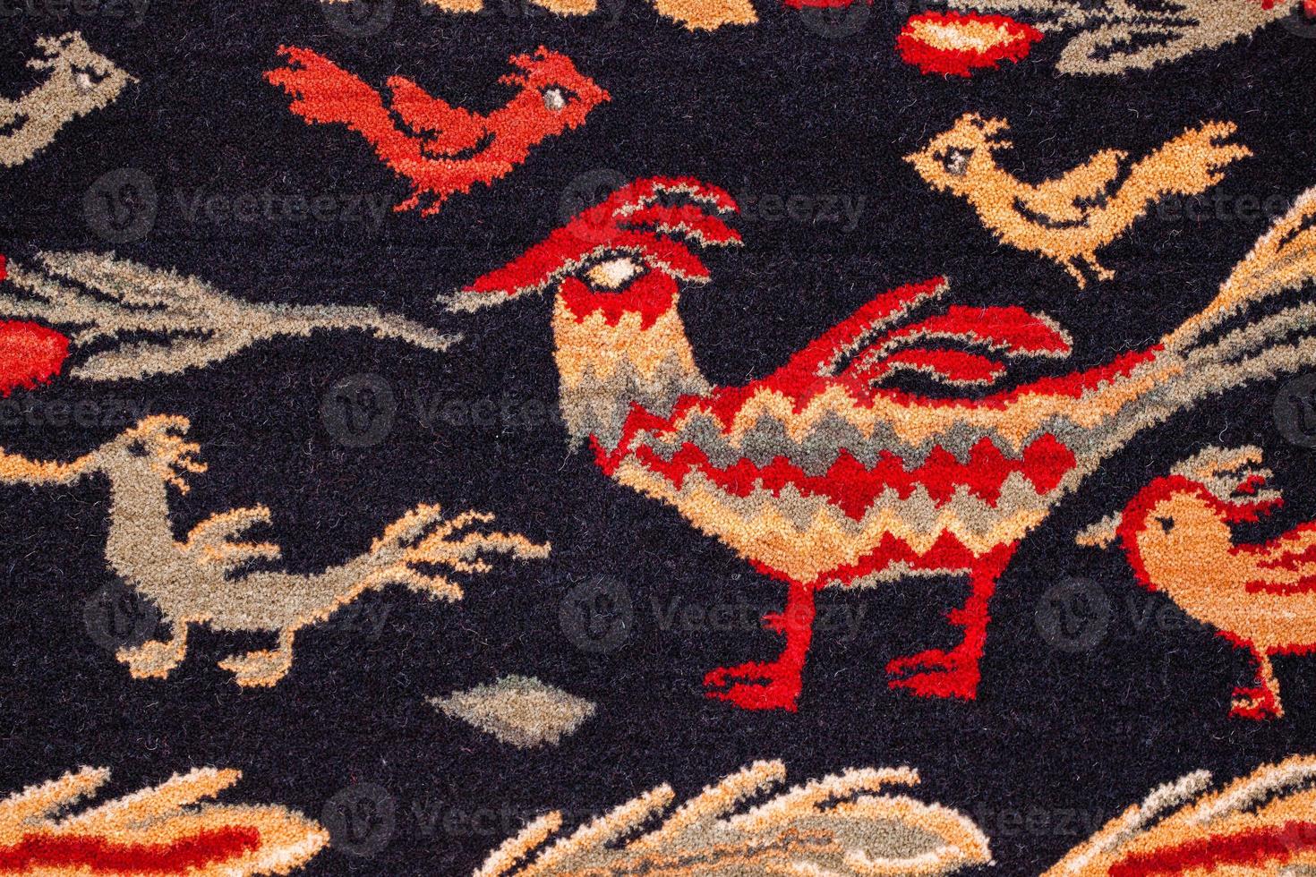 Romanian folk seamless pattern ornaments. Romanian traditional embroidery. Ethnic texture design. Traditional carpet design. Carpet ornaments. Rustic carpet design. photo