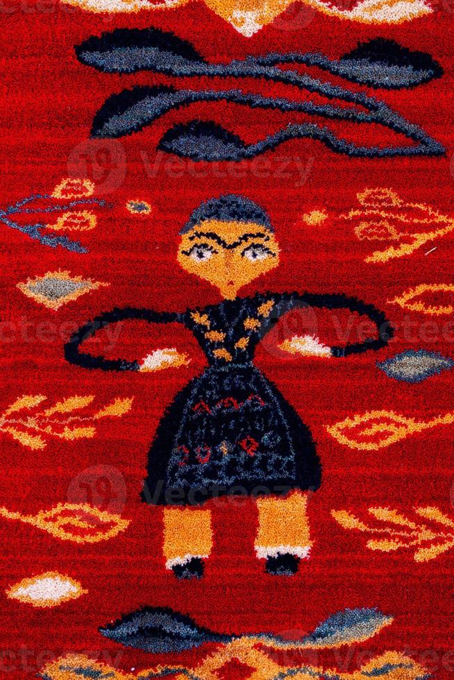 Romanian folk seamless pattern ornaments. Romanian traditional embroidery. Ethnic texture design. Traditional carpet design. Carpet ornaments. Rustic carpet design. photo