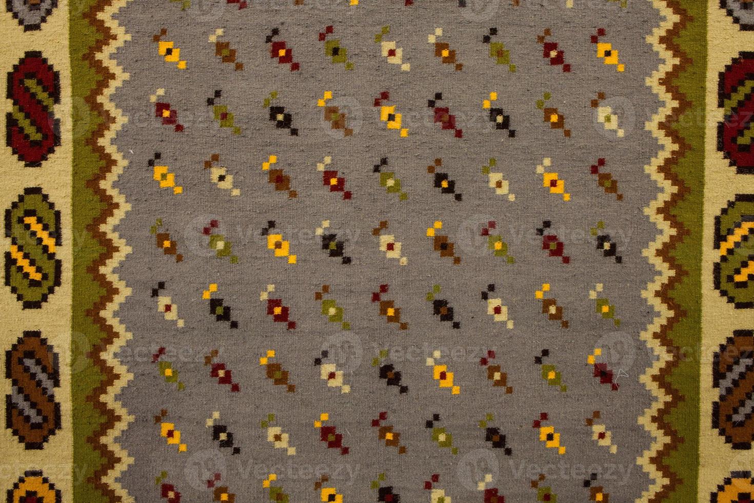 Romanian folk seamless pattern ornaments. Romanian traditional embroidery. Ethnic texture design. Traditional carpet design. Carpet ornaments. Rustic carpet design. photo