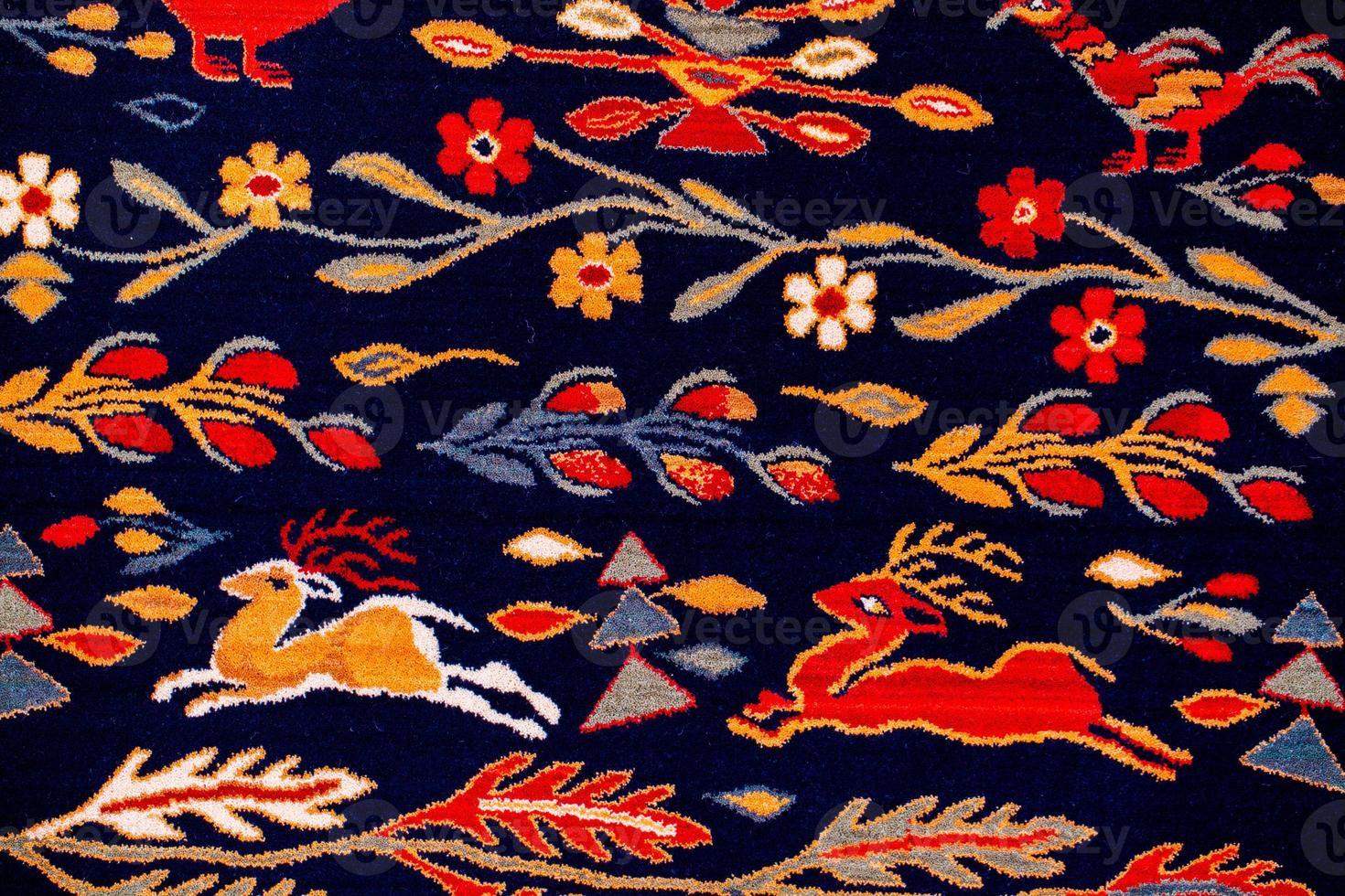 Romanian folk seamless pattern ornaments. Romanian traditional embroidery. Ethnic texture design. Traditional carpet design. Carpet ornaments. Rustic carpet design. photo