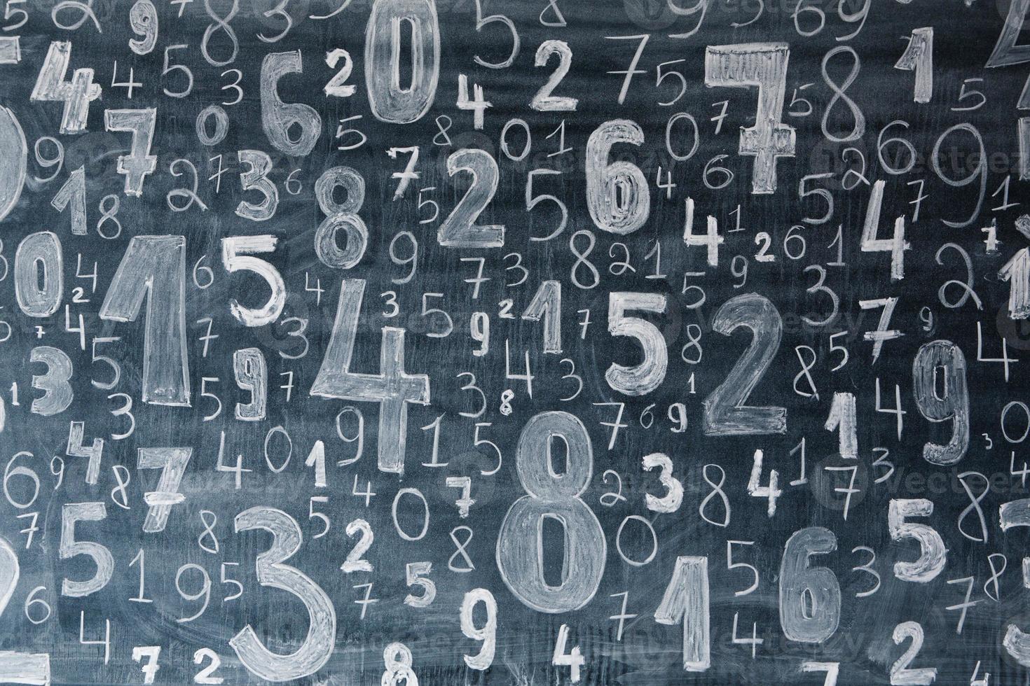 Background of numbers. from zero to nine. Numbers texture. Finance data concept. Mathematic. Seamless pattern with numbers. financial crisis concept. Business success. photo