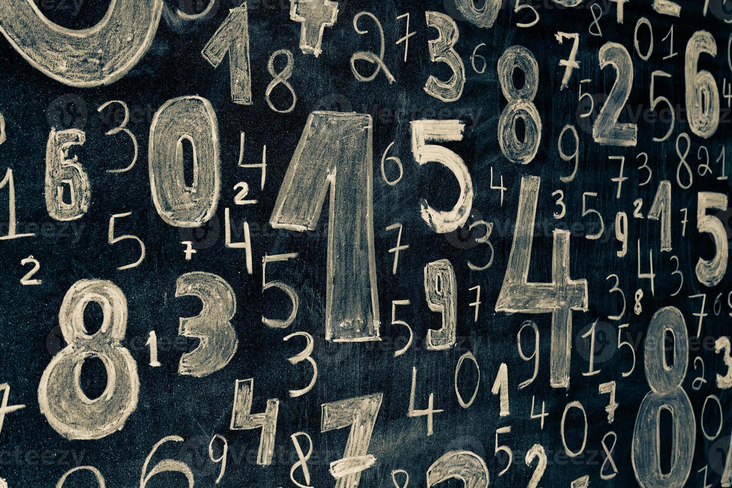 Background of numbers. from zero to nine. Numbers texture. Finance data concept. Mathematic. Seamless pattern with numbers. financial crisis concept. Business success. photo