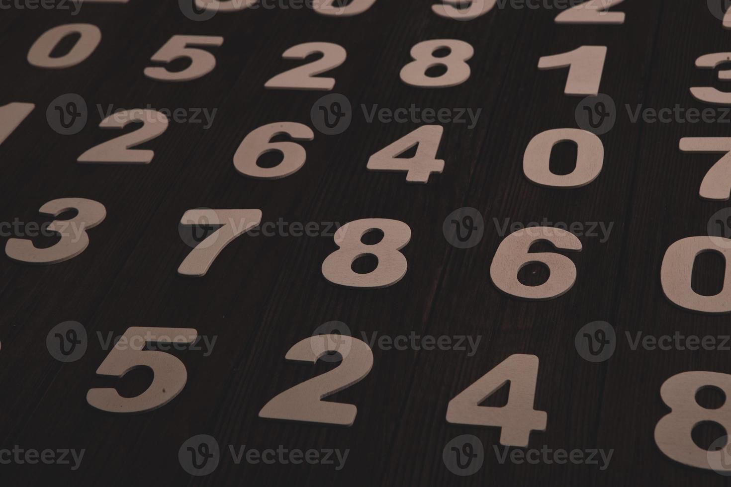 Background of numbers. from zero to nine. Numbers texture. Finance data concept. Mathematic. Seamless pattern with numbers. financial crisis concept. Business success. photo