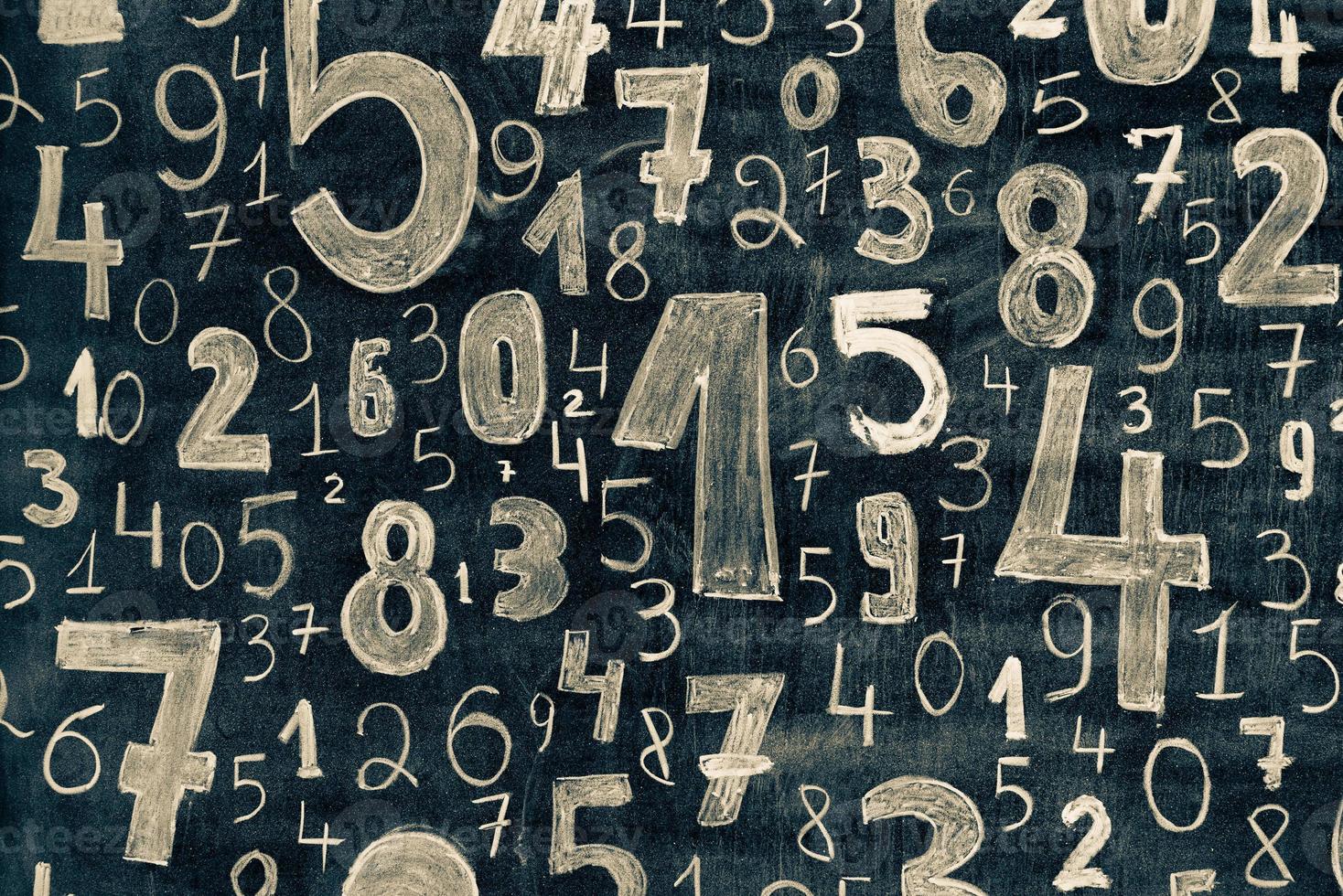 Background of numbers. from zero to nine. Numbers texture. Finance data concept. Mathematic. Seamless pattern with numbers. financial crisis concept. Business success. photo