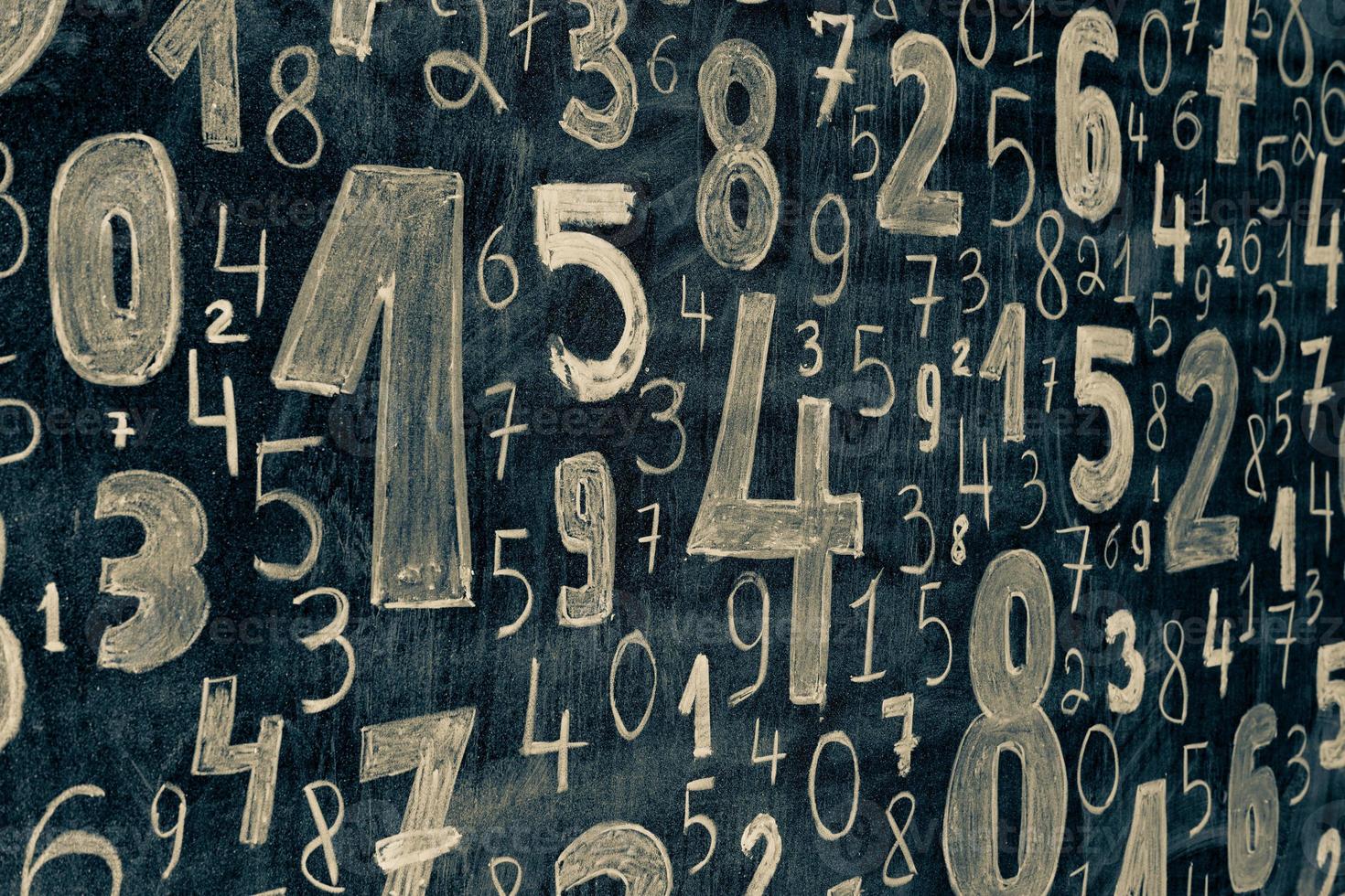 Background of numbers. from zero to nine. Numbers texture. Finance data concept. Mathematic. Seamless pattern with numbers. financial crisis concept. Business success. photo