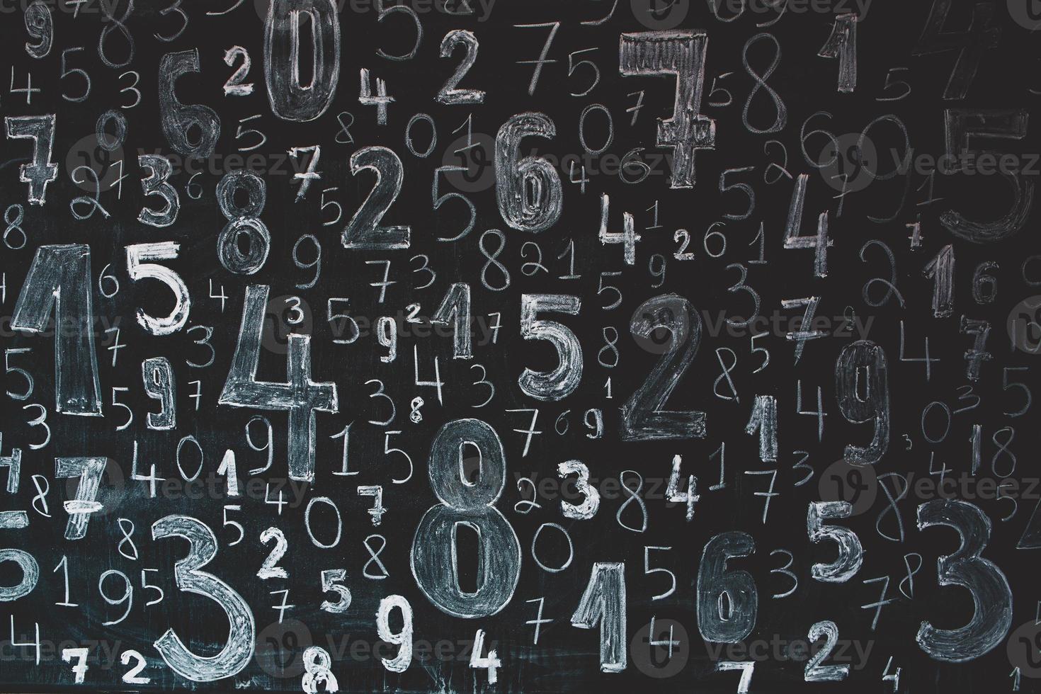 Background of numbers. from zero to nine. Numbers texture. Finance data concept. Mathematic. Seamless pattern with numbers. financial crisis concept. Business success. photo