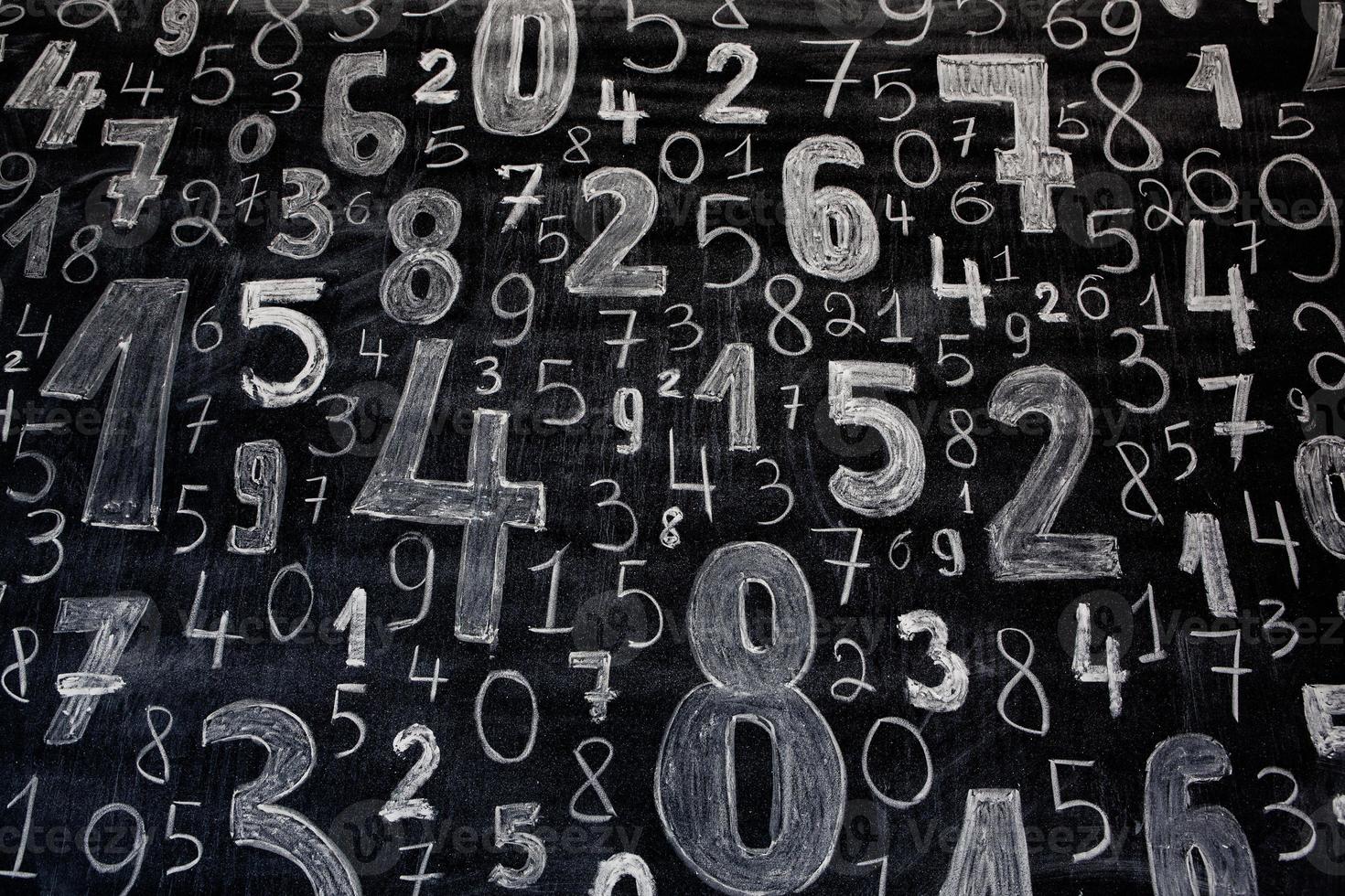 Background of numbers. from zero to nine. Numbers texture. Finance data concept. Mathematic. Seamless pattern with numbers. financial crisis concept. Business success. photo