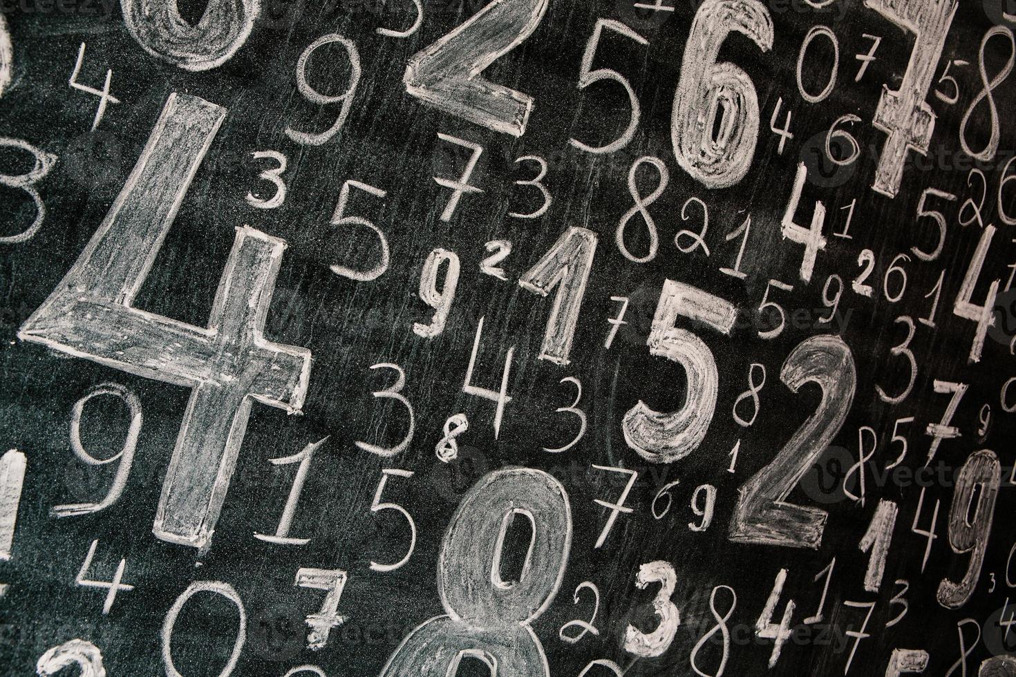 Background of numbers. from zero to nine. Numbers texture. Finance data concept. Mathematic. Seamless pattern with numbers. financial crisis concept. Business success. photo