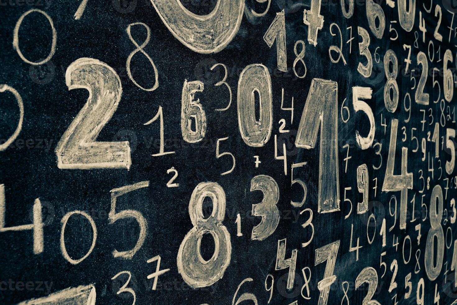 Background of numbers. from zero to nine. Numbers texture. Finance data concept. Mathematic. Seamless pattern with numbers. financial crisis concept. Business success. photo