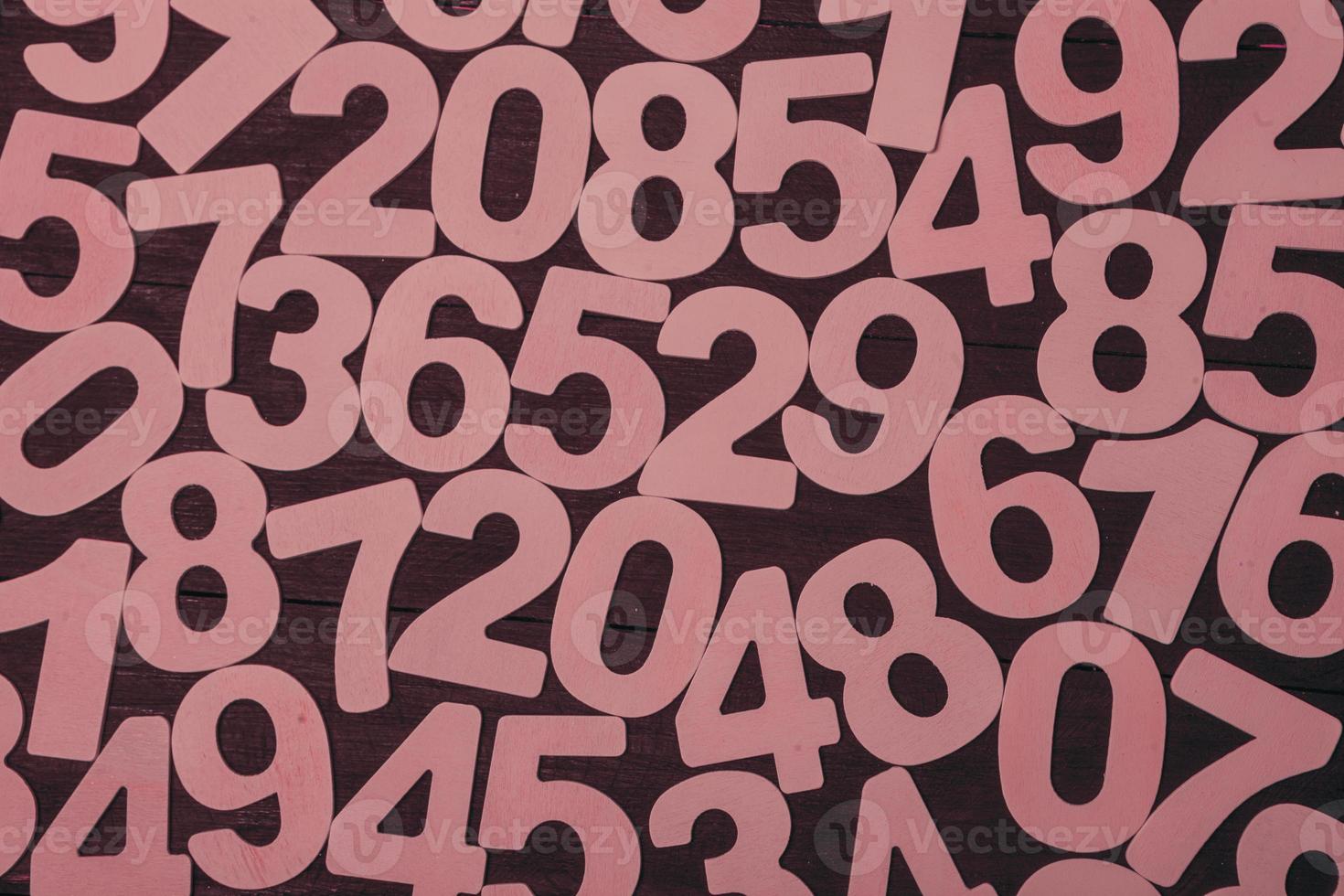 Background of numbers. from zero to nine. Numbers texture. Finance data concept. Matematic. Seamless pattern with numbers. financial crisis concept. Business success. photo