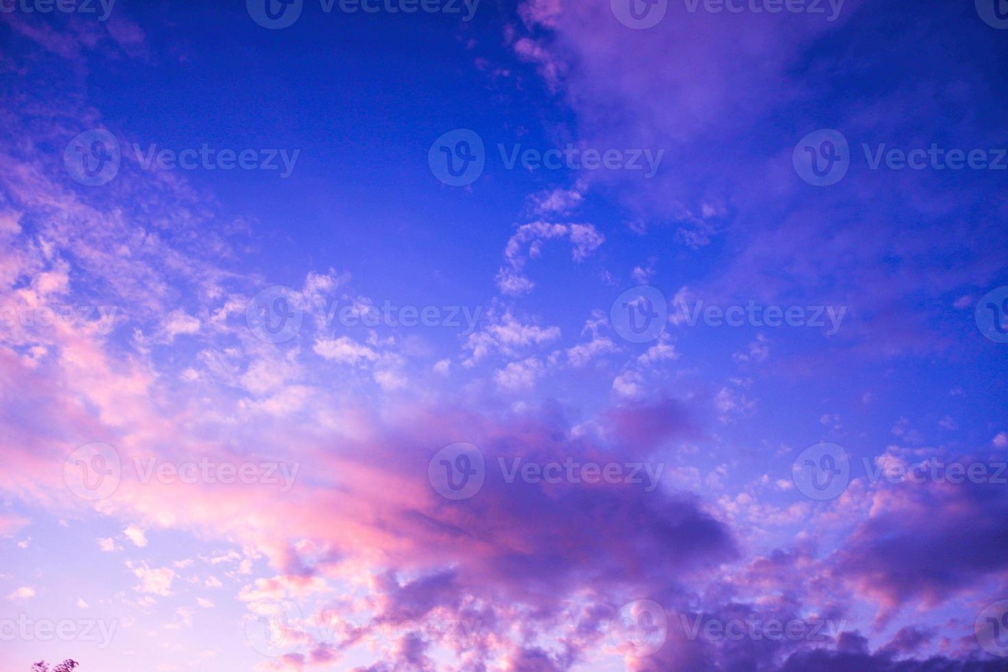 Orange and blue sky, Colorful cloudy sky at sunset. Gradient color. Sky texture, abstract nature background photo