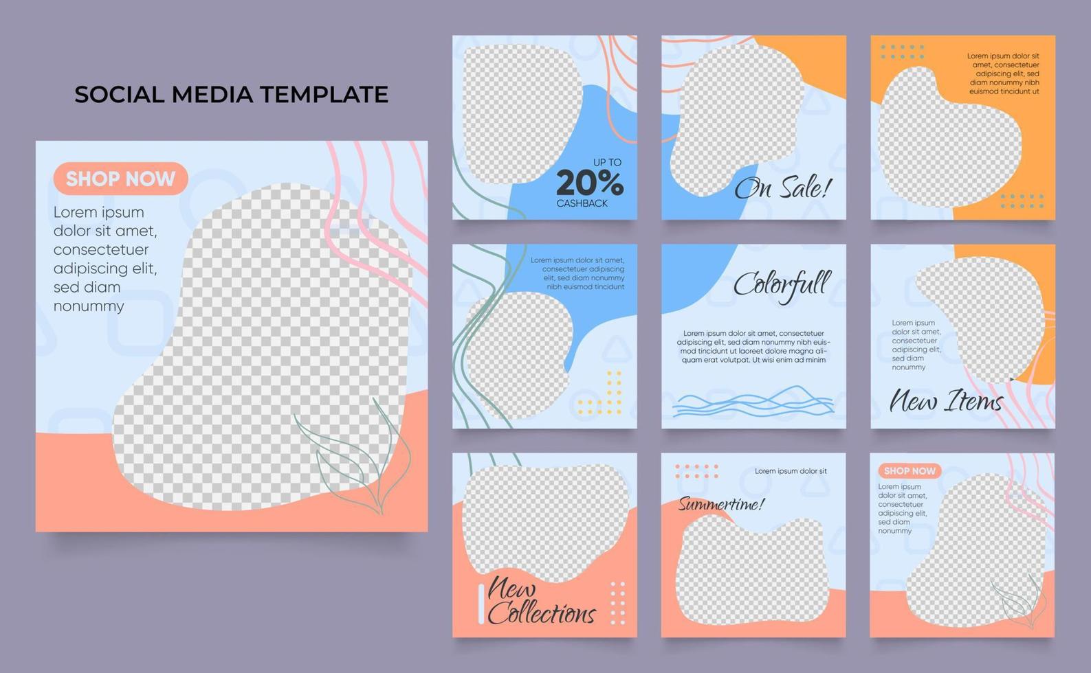 social media template banner blog fashion sale promotion vector