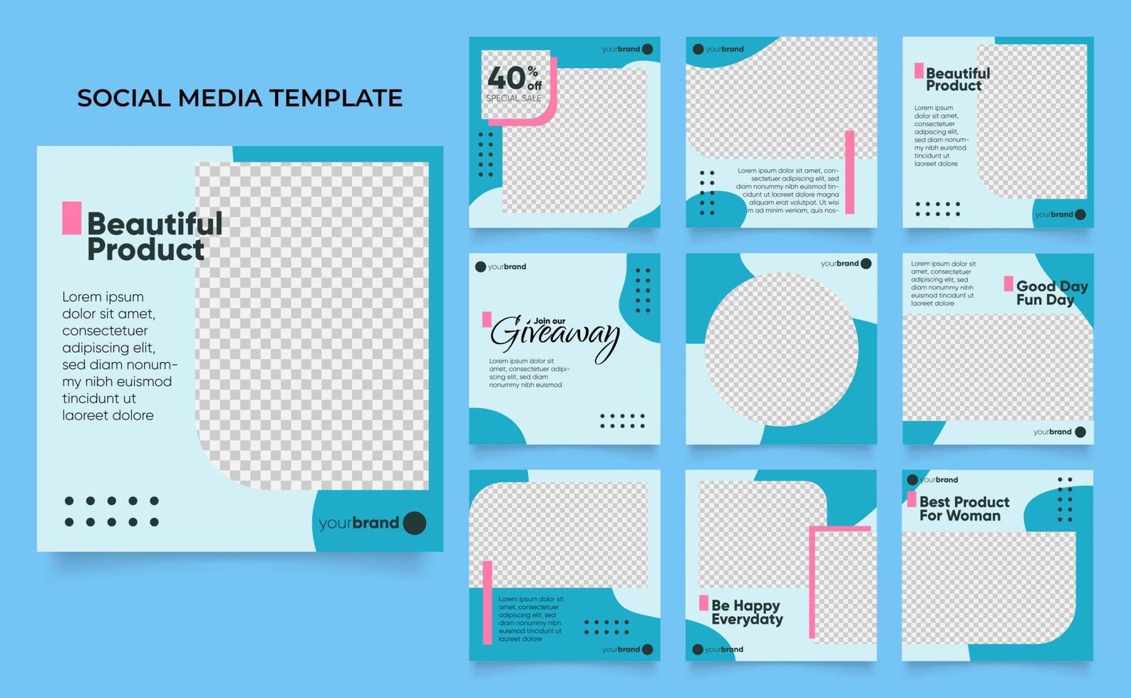 social media template banner blog fashion sale promotion vector